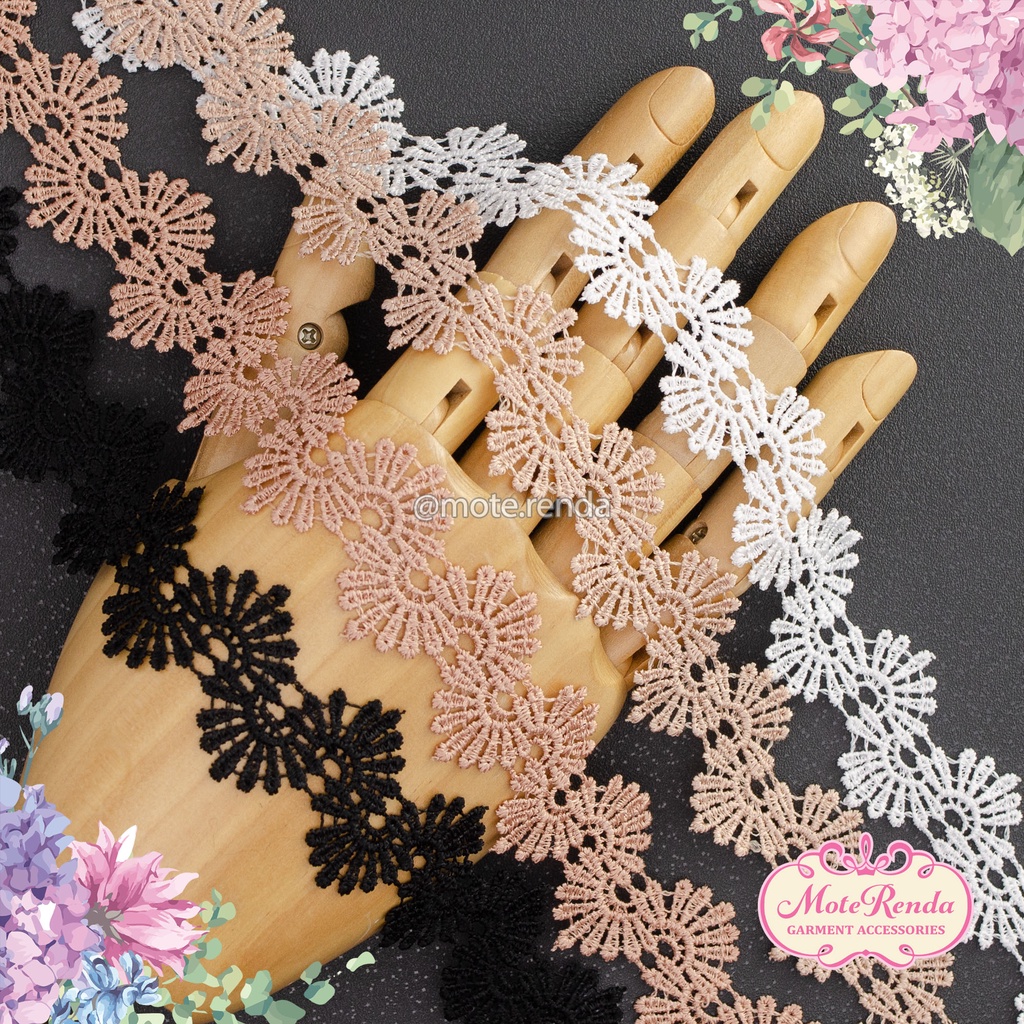 Renda giper grosir, lebar 3cm (harga per roll) kode 5GPB30