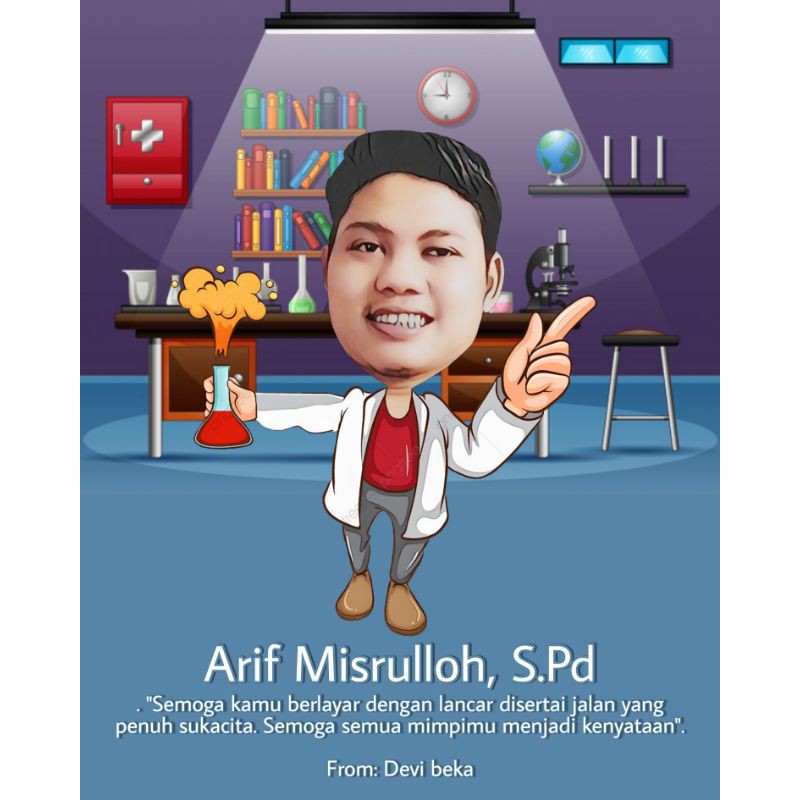 

[TIDAK CETAK TANPA BINGKAI] Karikatur Profesi Karikatur Murah Hadiah Murah Kado Lucu Unik Ultah