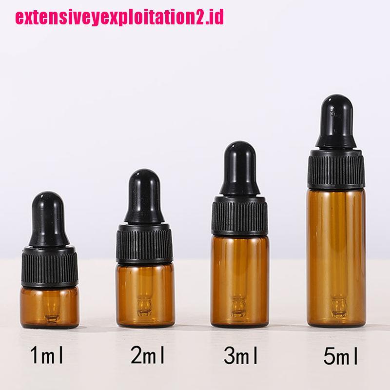 10pcs / Set Botol Kaca Kosong Ukuran 1 / 2 / 3 / 5ml Untuk Essential Oil