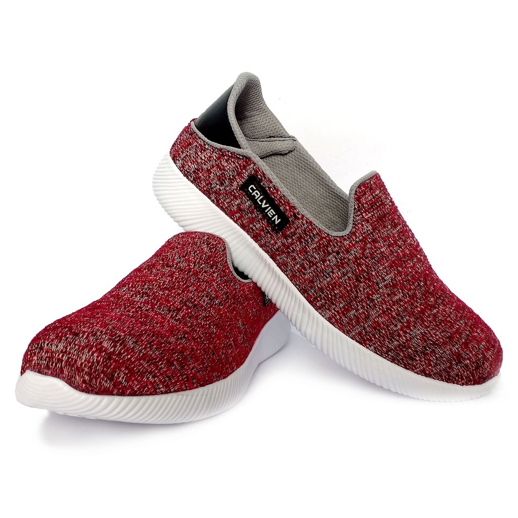 Sepatu Olahraga Sneakers Wanita Cwe Slip On Sepatu Wanita Alas Kaki ringan Terbaru CL12 Maroon
