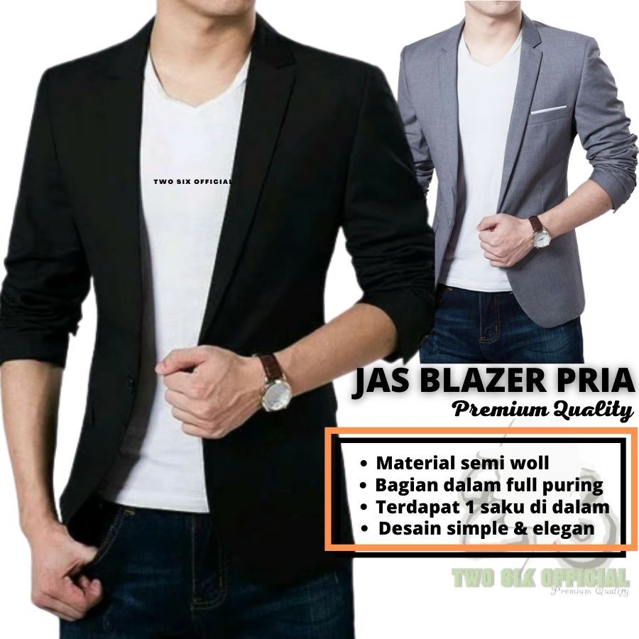 Jual Jas Pria Formal Casual Slimfit Pengantin Blazer Pria Slim Fit Casual Korea Jas Blazer