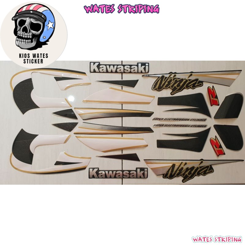 Striping Sticker Lis Les Polet body motor Kawasaki Ninja R 2005 hijau tua Wates Stiker