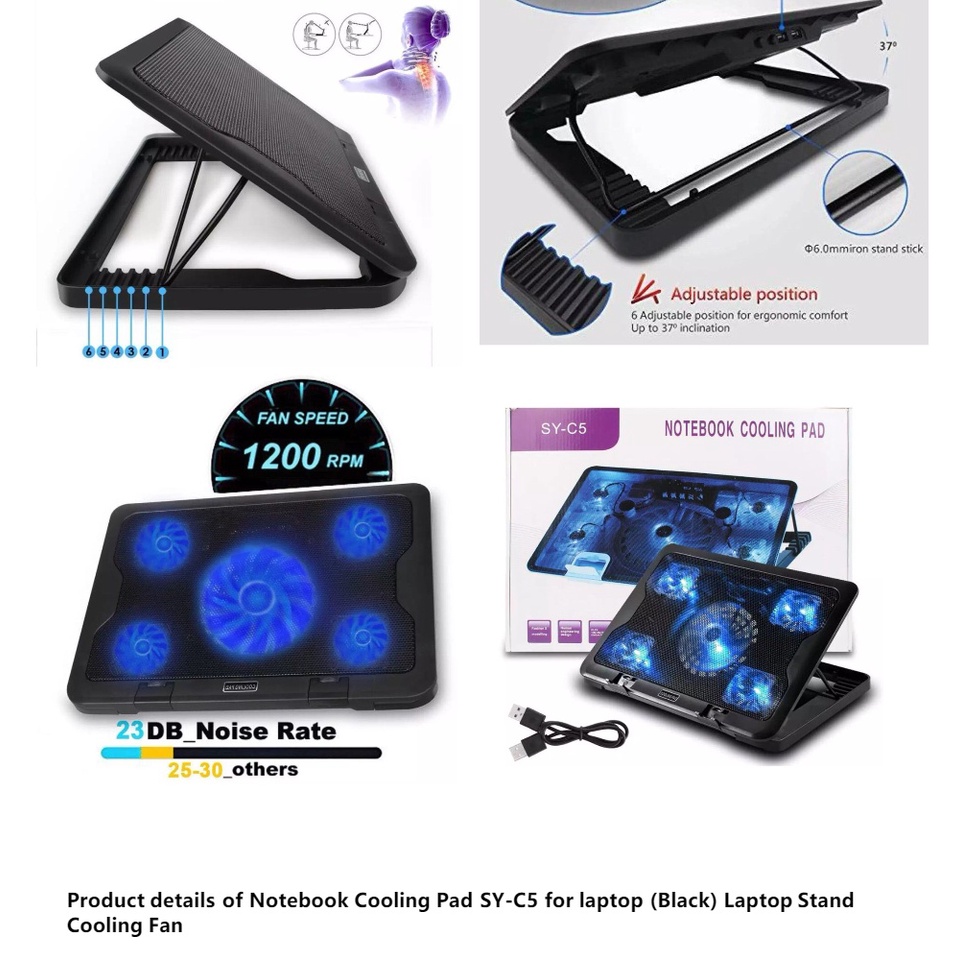 Coolingpad Kipas Pendingin Laptop Cooler 5 Kipas C5