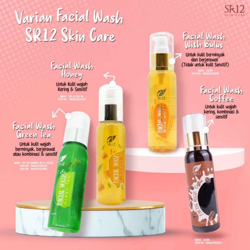 *barist.id* FACIAL WASH SR12 HONEY - BULUS - COFFEE - GREEN TEA