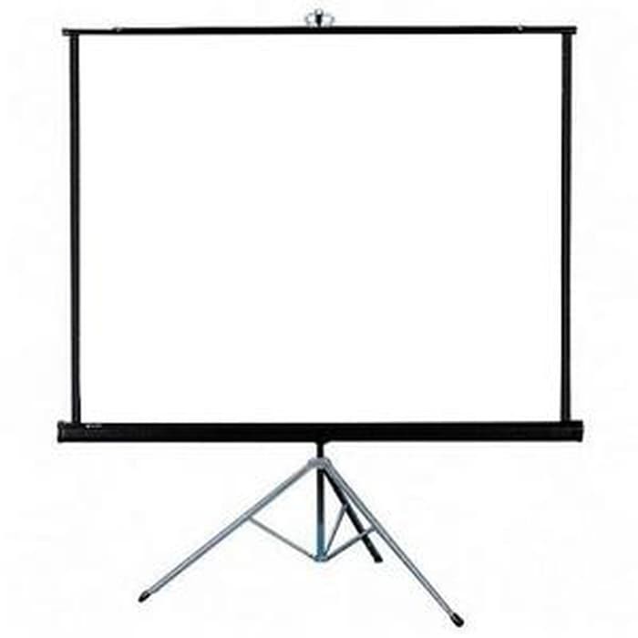 LAYAR PROYEKTOR KAKI 70 INCI, SCREEN PROJECTOR TRIPOD 70&quot; x 70&quot;  INFORCE + KAKI BERDIRI (BARU)