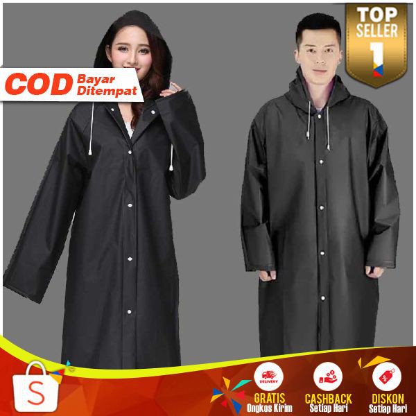 Jas Hujan Plastik EVA Mantel Portable Raincoat Mantel Jaket Mantol Waterproof