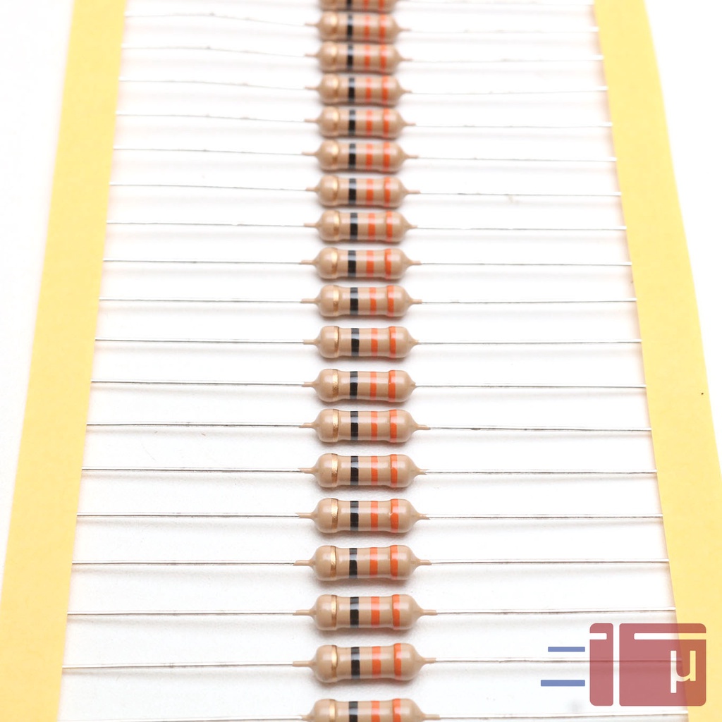 x10 Resistor 33R 33 Ohm 1/2W Karbon 5% Taiwan Kaki Tembaga