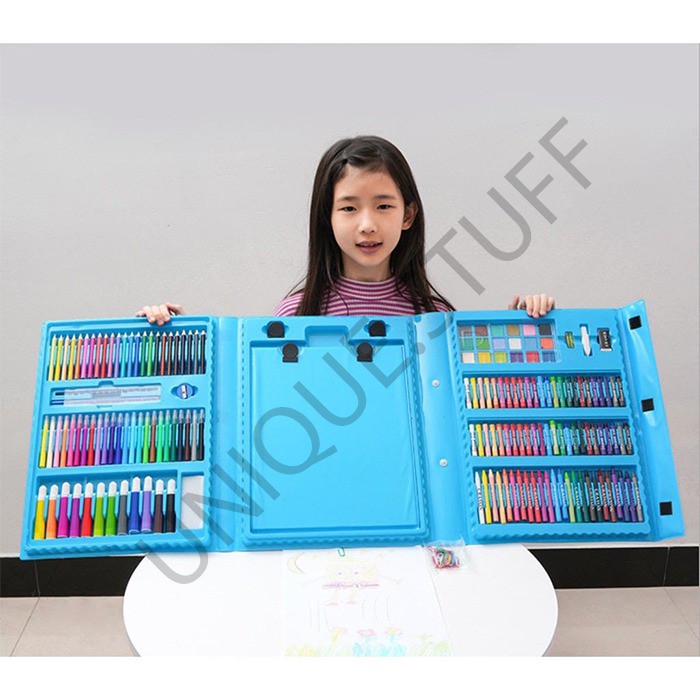 CRAYON ANAK SET 208 PIECES PENSIL WARNA SET ALAT LUKIS SET ANAK VERRUS