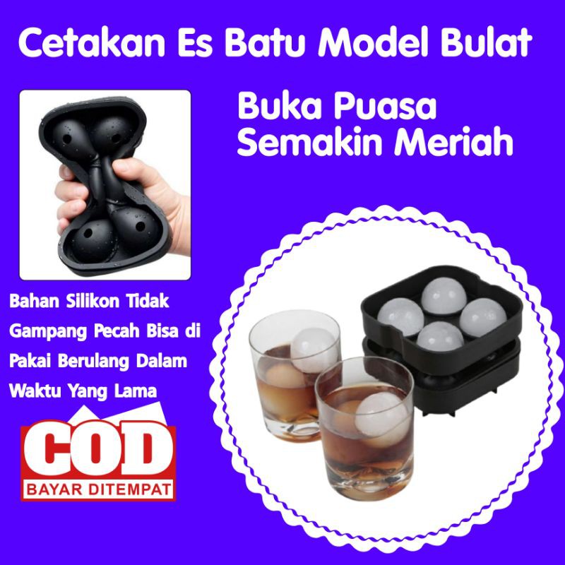 

Cetakan Es Batu Bulat – Ball Ice Maker – Pencetak Es Batu Bahan Silicon Tebal Anti Pecah