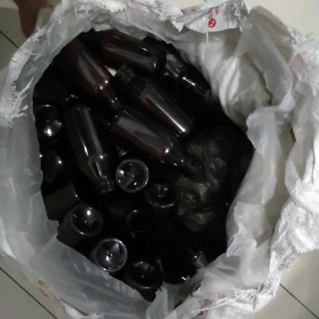 Botol Plastik 100 Ml Obat Sirup Kapsul Pet Cokelat - Cokelat Tua