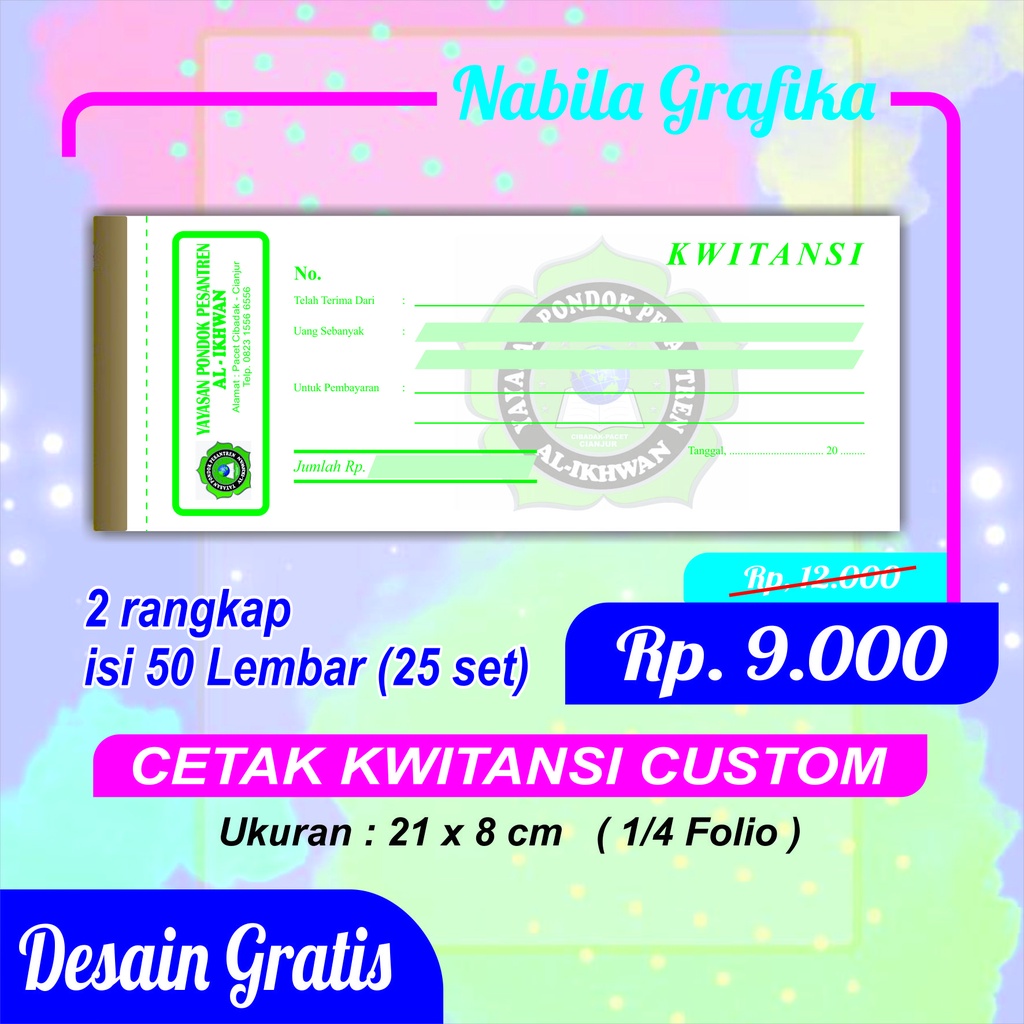 

Cetak Kwitansi Custom 2 Ply Free Desain