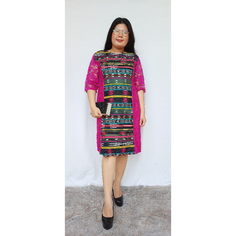 Dress Etnik Motif Ulos Pelangi