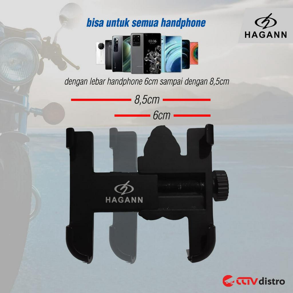 Holder HP Sepeda Motor Full Besi / Tempat Handphone Untuk Di Stang / Dudukan Pegangan Phone Stand Garansi 1 Tahun HAGANN SHO-1002