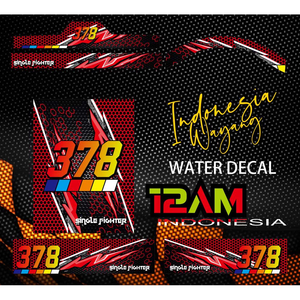 STICKER DECAL SANGKAR NO 1 2 3 DAN KOSAN