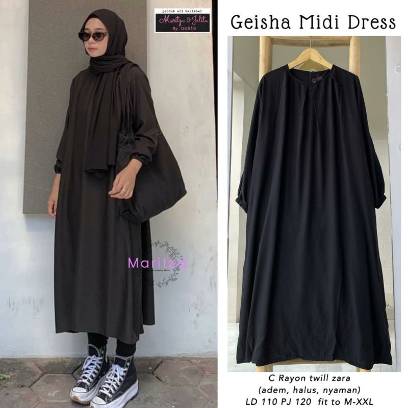 geisha midi dress