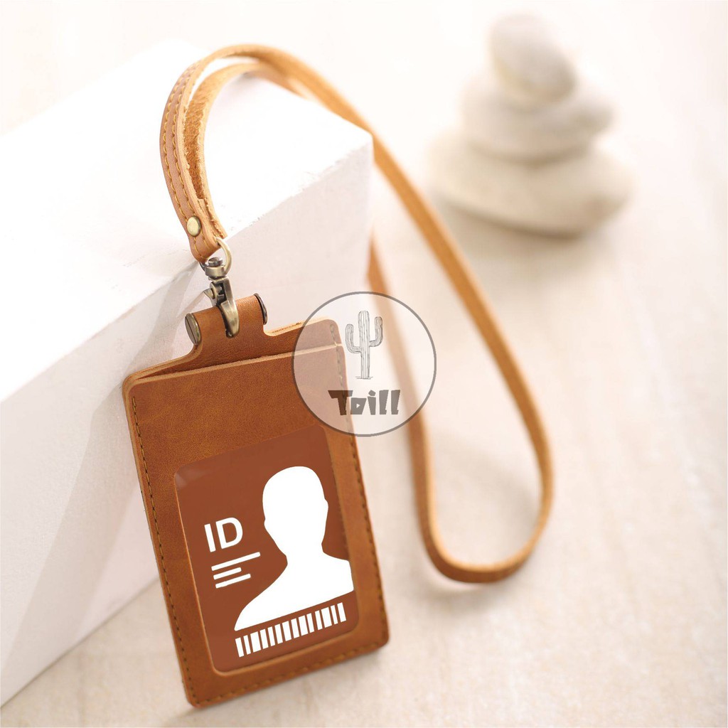 Id Card Kalung Holder Name Tag Pria Dan Wanita Id Card Holder Muqten Temboro Kulit Souvenir