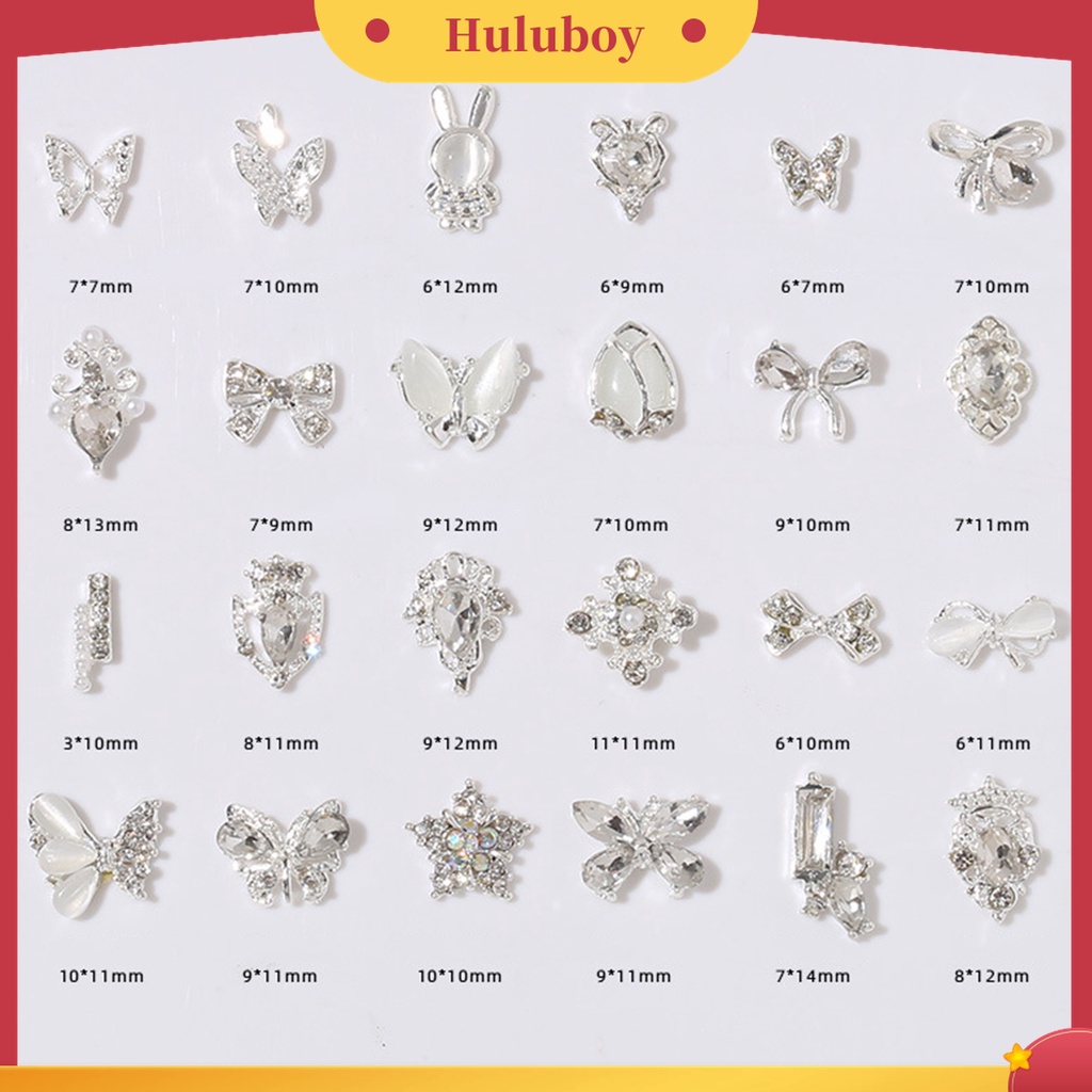 Huluboy Huluboy♡ 20pcs Ornamen Kupu-Kupu Bahan Alloy Tahan Pudar Untuk Dekorasi Manicure