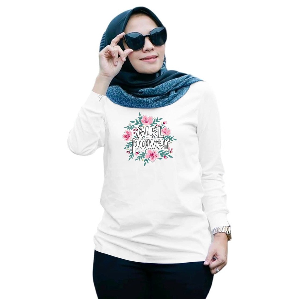 BAJU WANITA GIRL POWER TERBARU-KAOS DISTROCEWEK TRENDY KEKINIAN-BAJU WANITA KEREN TERLARIS