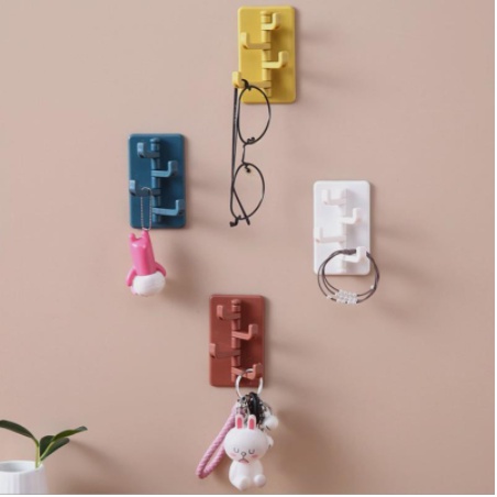 Gantungan Tempel Hook 4 Cabang Aksesoris Kamar Mandi Kait Dinding Serbaguna