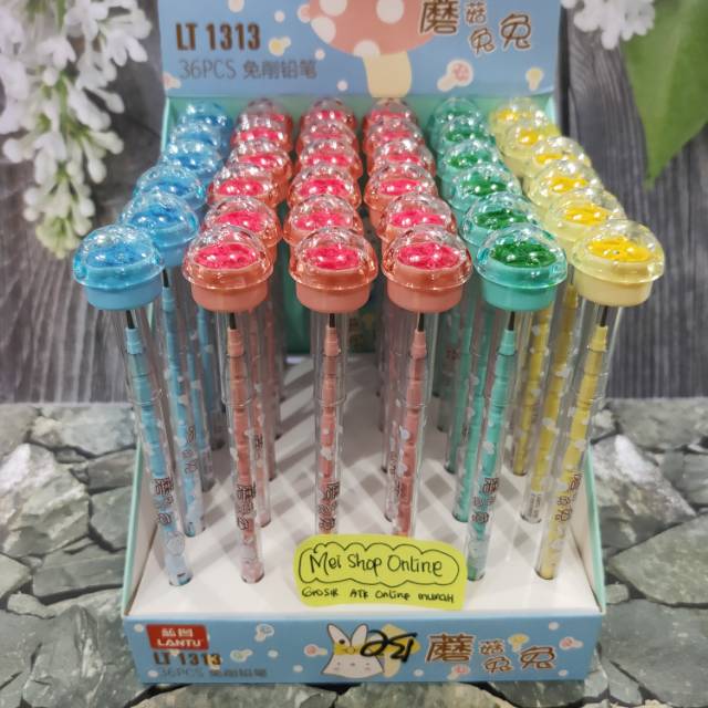 

ISI 36 PCS Pensil Lantu Lucu + Cap Stampel Cantik