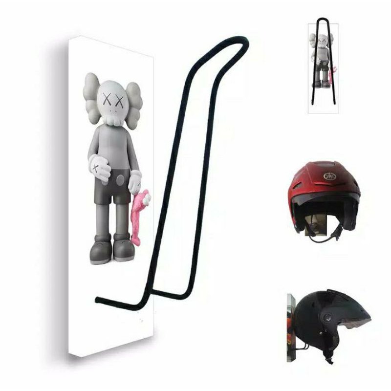 Rak Helm/ Rak Gantung Kayu/ Gantungan Helm/ Rak Helm Motor Kaws