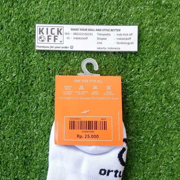 KAOS KAKI SEKOLAH/ KAOS KAKI OLAHRAGA ORTUSEIGHT  FLUX SOCKS A - WHITE