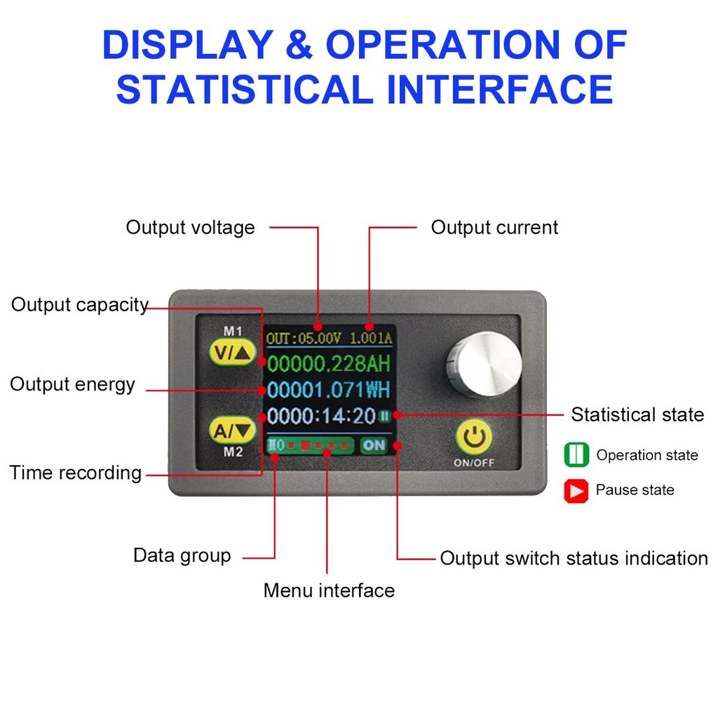 Modul Kontrol Digital 5A 80W Constant Voltage Current Power Supply Control Module Adjustable