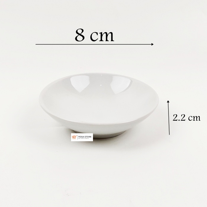Piring Sambal Saos Kecap Keramik Putih Polos Kedaung 1 Pcs