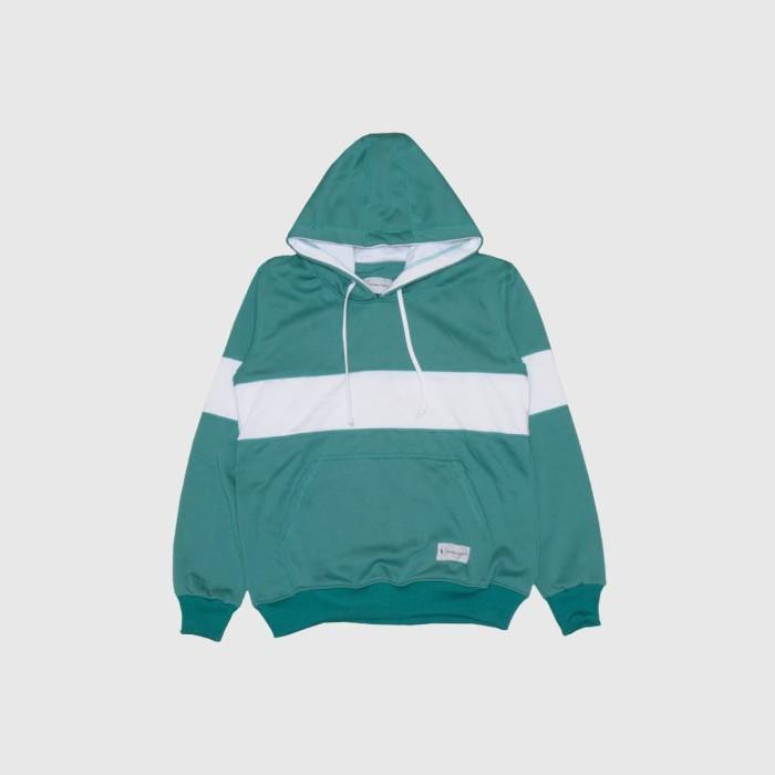 ( Hoodie ) Pullover Hoodie Twotone Tosca x Putih - S Hoodie Wanita