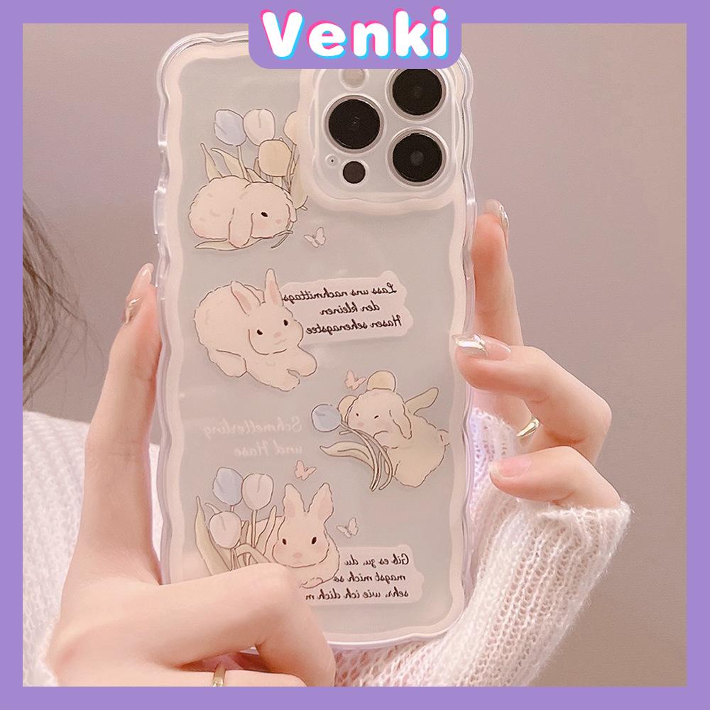 Soft Case Silikon Transparan Anti Slip Shockproof Motif Kelinci Untuk iPhone 13 Pro Max 12 Pro Max 11 7Plus