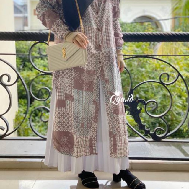 Qya slit tunik / tunik rayon viscose / set tunik/ busui friendly / tunik busui