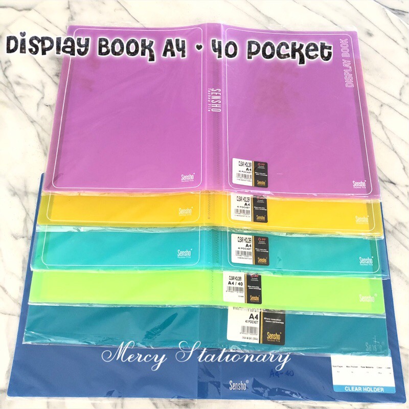 

Display Book A4 Clear Holder A4 40 Pockets dan 60 Sensho Plastik Pocket