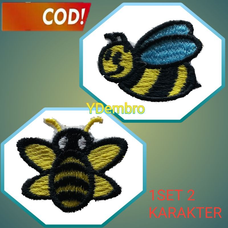 Patch Bordir Karakter Binatang Lebah Bee