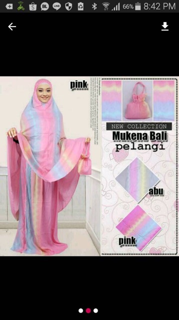 Mukena bali pelangi alesya