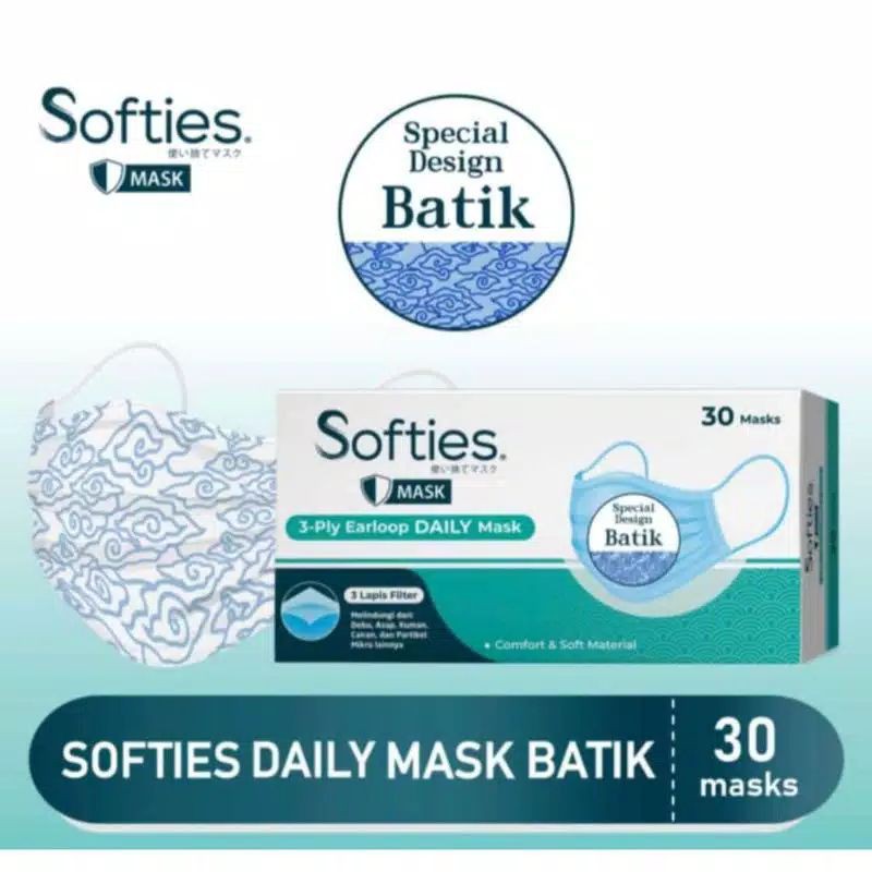 (Batik edisi) Masker softies isi 30/box