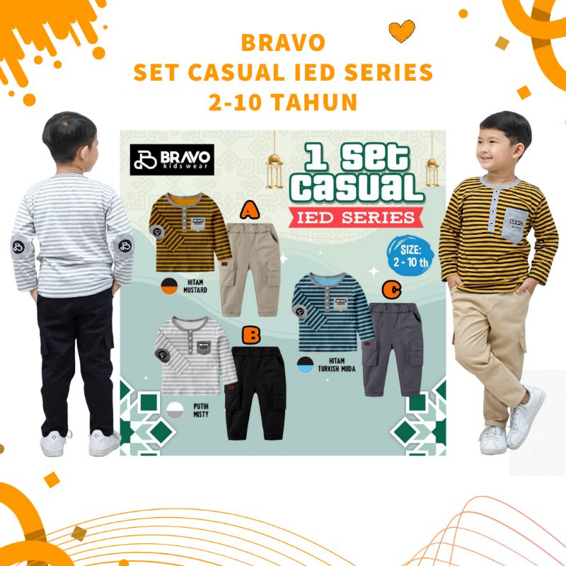BRAVO SET CASUAL IED SERIES STELAN CASUAL ANAK LAKI CHINO SET CHINO ANAK LAKI