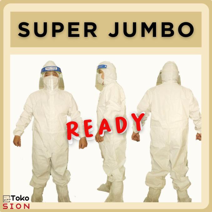 APD SUPER JUMBO XXXL - XXXXL BIGSIZE Hazmat Suit Baju Medis Cover All - MICRO 70 GSM