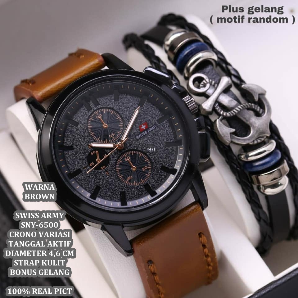 ( BISA COD ) JAM TANGAN PRIA FREE GELANG SNY-6500