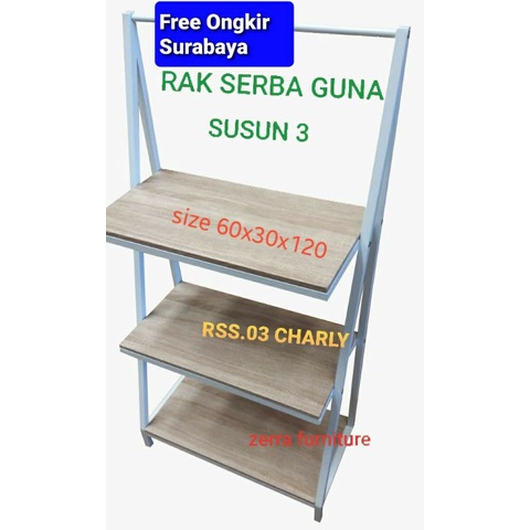 RAK BESI RAK SUSUN 3 RAK DAPUR RAK SERBA GUNA|RAK BESI KAYU|