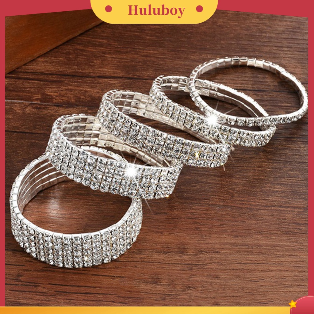 Hu Hu Hu Hu Hu Alat Bantu Pasang Kacamata♡ Gelang Tangan Elastis Bahan Alloy Aksen Berlian Imitasi Untuk Wanita