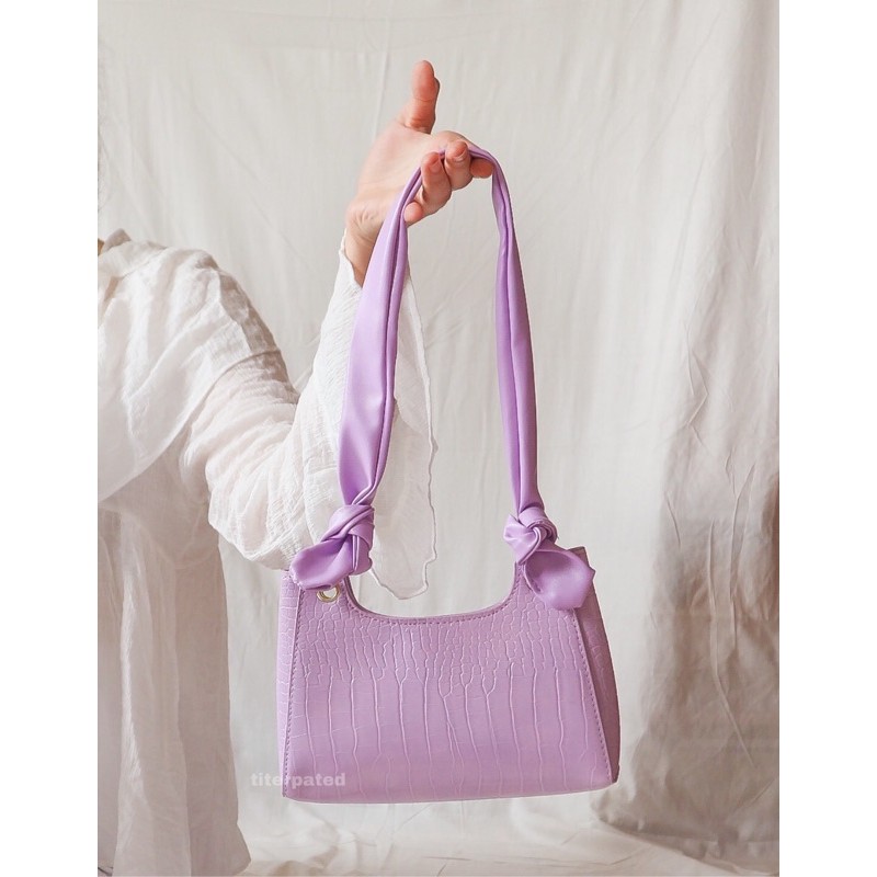 Yara bag - IMPORT Lilac Korean baguette bag (tas trendy 2020) TITERPATED ungu purple wanita murah