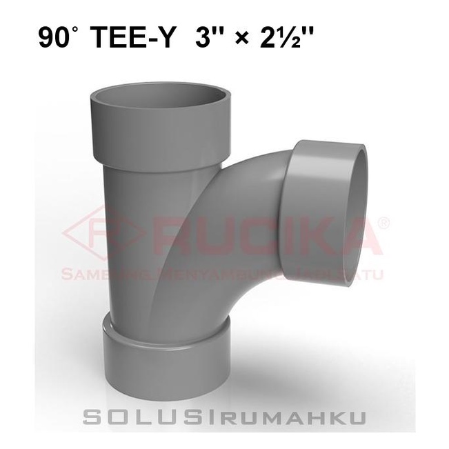 RUCIKA T Y 3 X 2-1/2" ( D - L T ) / 90 derajat Cabang 3 T Y 3 x 2,5 inch 3 x 2 1/2