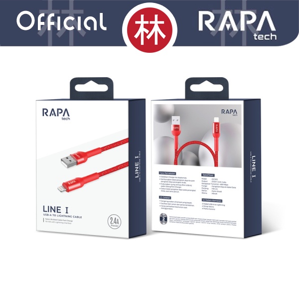 RAPAtech DC1012 - LINE I - USB to Lightning Cable 2.4A Fast Charge 1M