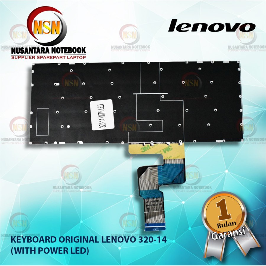 Keyboard Laptop Lenovo IdeaPad 320-14 IP320-14 Hitam With Power LED