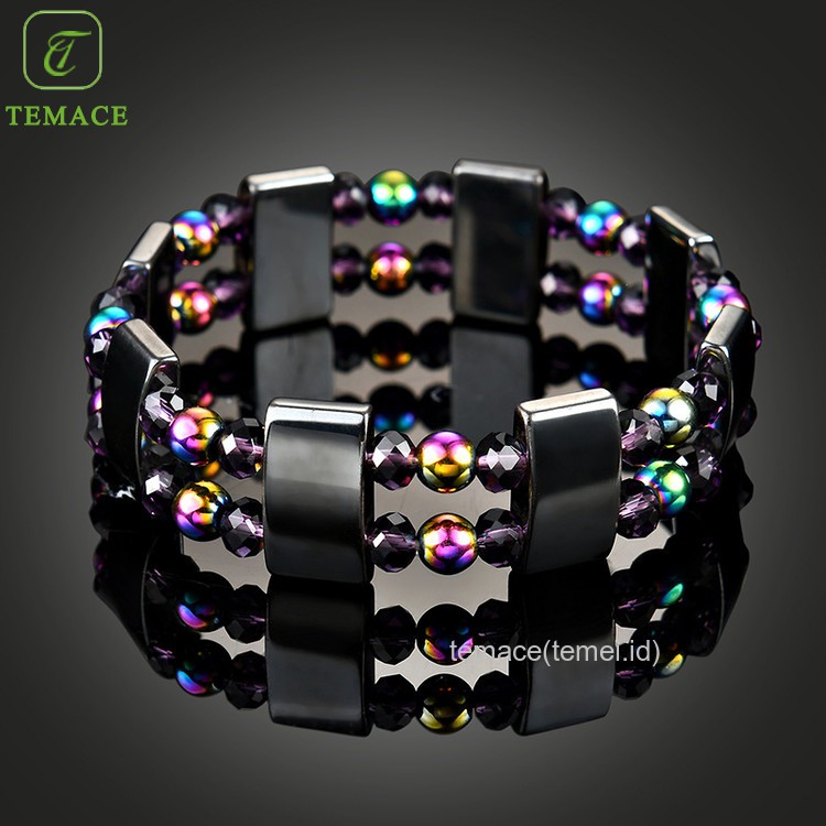 ✨TEMACE✨Gelang Fashion Gaya Empedu Hitam Ganda Batu Berwarna-Warni Gelang Merah Tali