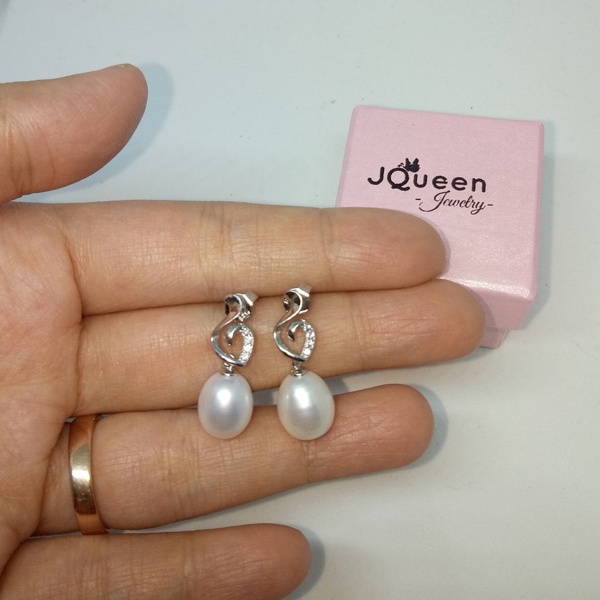 Anting Perak Mutiara Air Tawar ASLI Import kualitas premium bahan S925 Sterling Silver A028