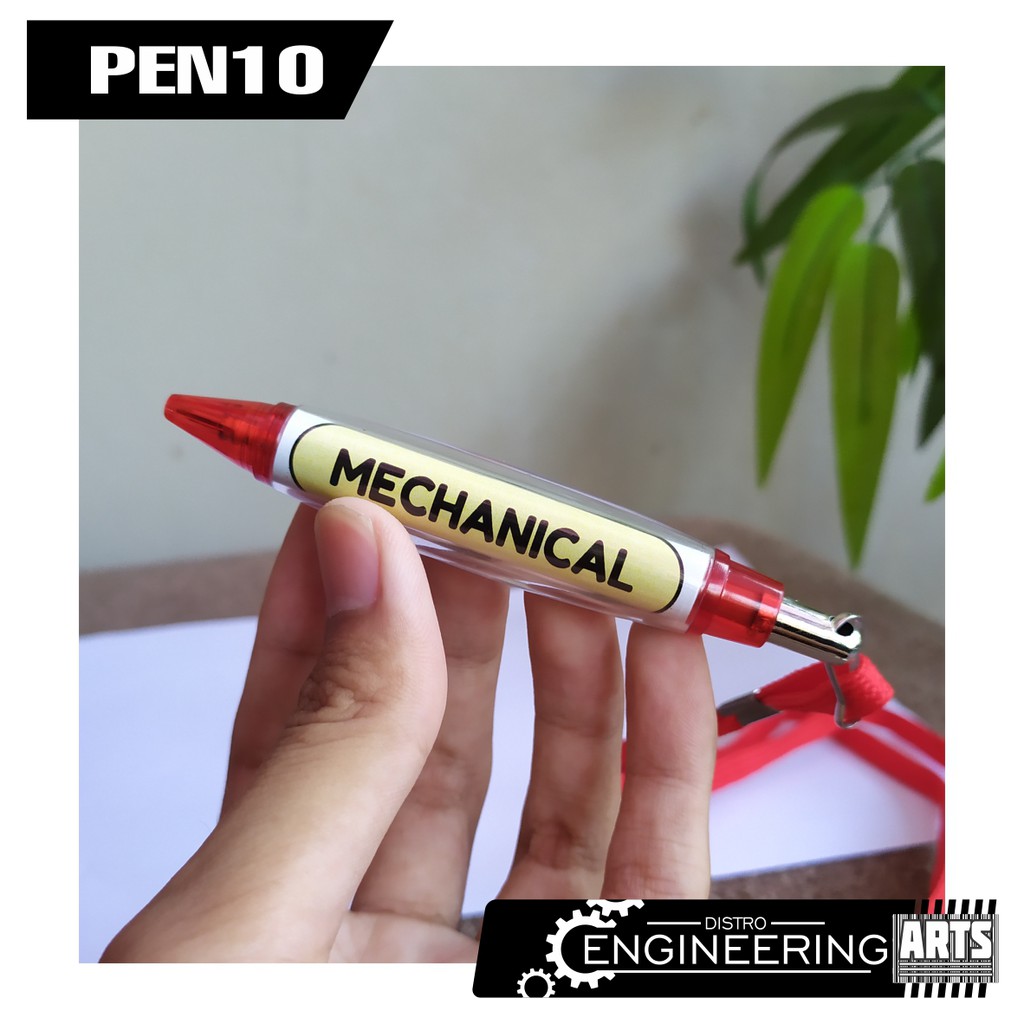 

Souvernir Pulpen Merah Kalung Sticker Mechanical engineer Pena / PEN10