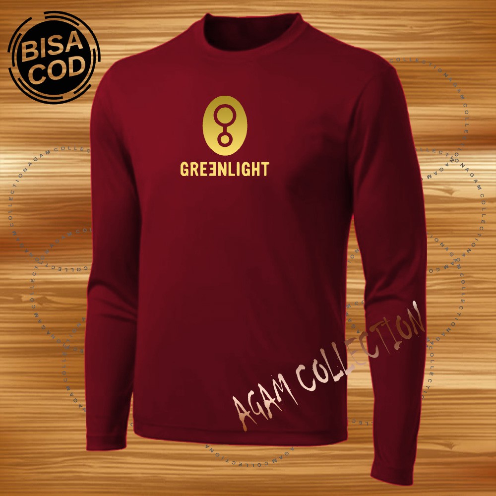 Agam Collection Baju Kaos Distro Greenlight 008 Text Gold Lengan Panjang Premium Quality