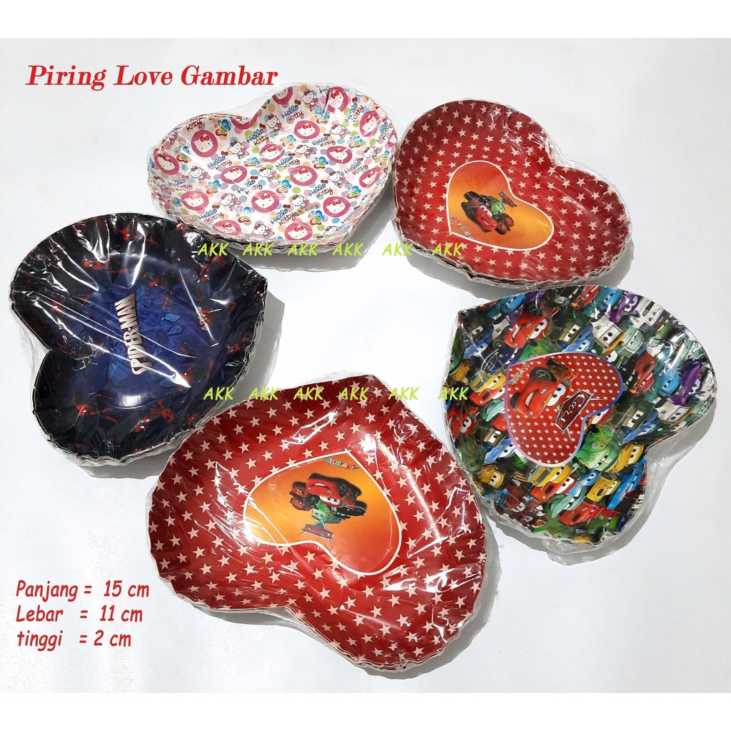 Piring Love Gambar
