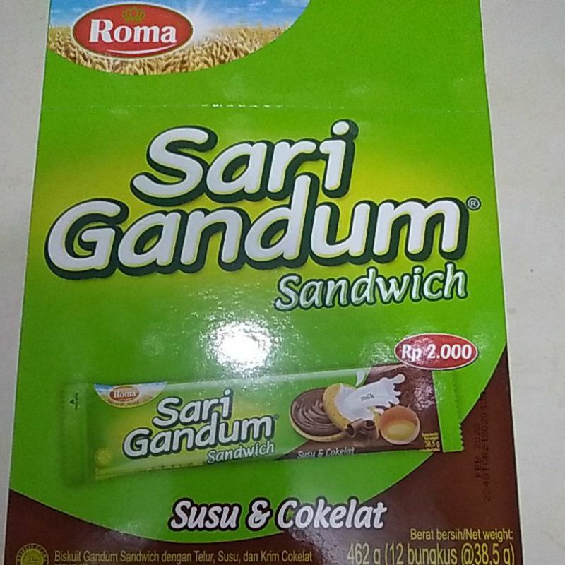 Roma Sari Gandum Sandwich  Box isi 12 bungkus